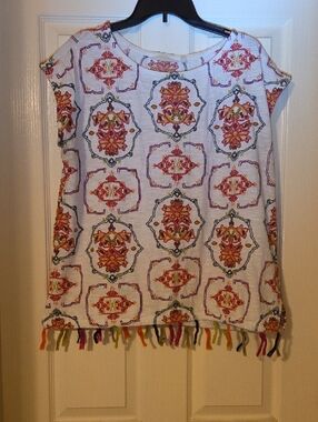 Soft Surroundings Pullover Embroidered Top Size M